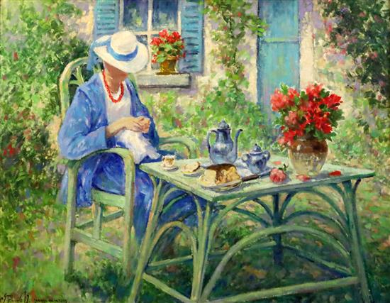 Henri Joseph Pauwels (1903-1983) Seyage au Jardin 23 x 31in.
